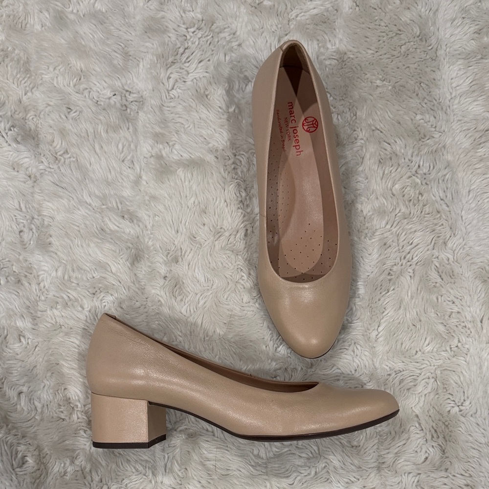 Marc Joseph Womens Genuine Leather Nude Broadway Pump Size 7 - Picture 2 of 5
